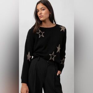Rails Perci Sweater with Black and Gold Stars - Small